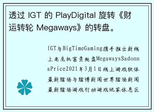 透过 IGT 的 PlayDigital 旋转《财运转轮 Megaways》的转盘。